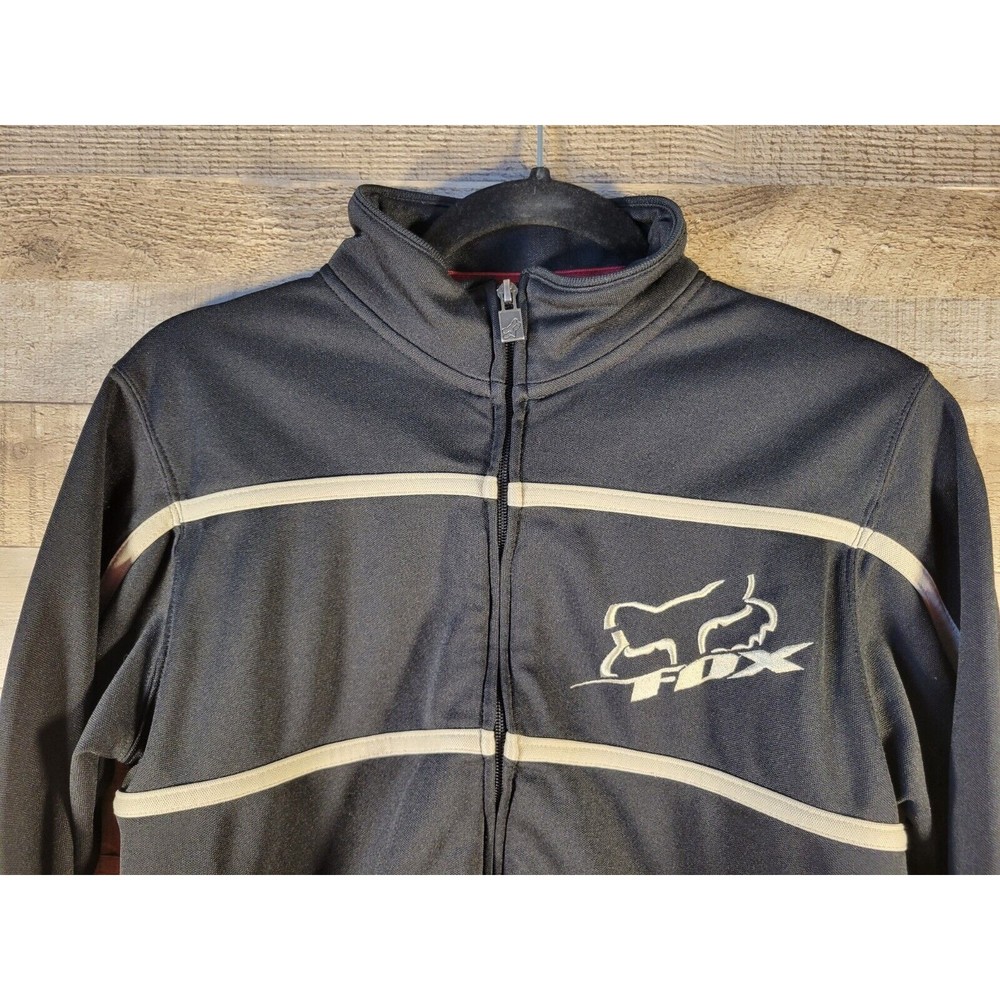 Fox Racing Youth Track Jacket Black with stripes Kids Large